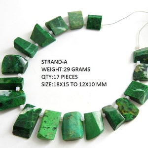 Schlund Sitzen Sitzen Facettierte Fancy Form Tumble Nuggets Briolette / Chlorromelanit Jade / Handgefertigte Perle / Zur Herstellung von Schmuck / 100% Natur / BR10