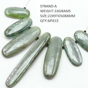 Cabochão Briolette de Forma Elegante Lisa de Cianita Verde/Para Fazer Joias/Pedras Preciosas Soltas/Pedra Natural/BR9