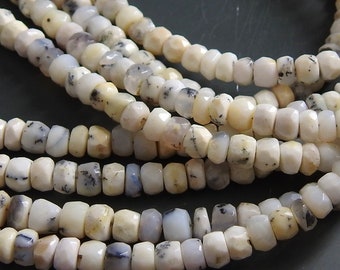 Dendrit Opal facettierte Rondelle Bead-Handmade Lose Stein-Perlen Halskette-Für die Herstellung von Schmuck-18-Zoll-Strang 4 MM Ca.-Naturstein MS-B7