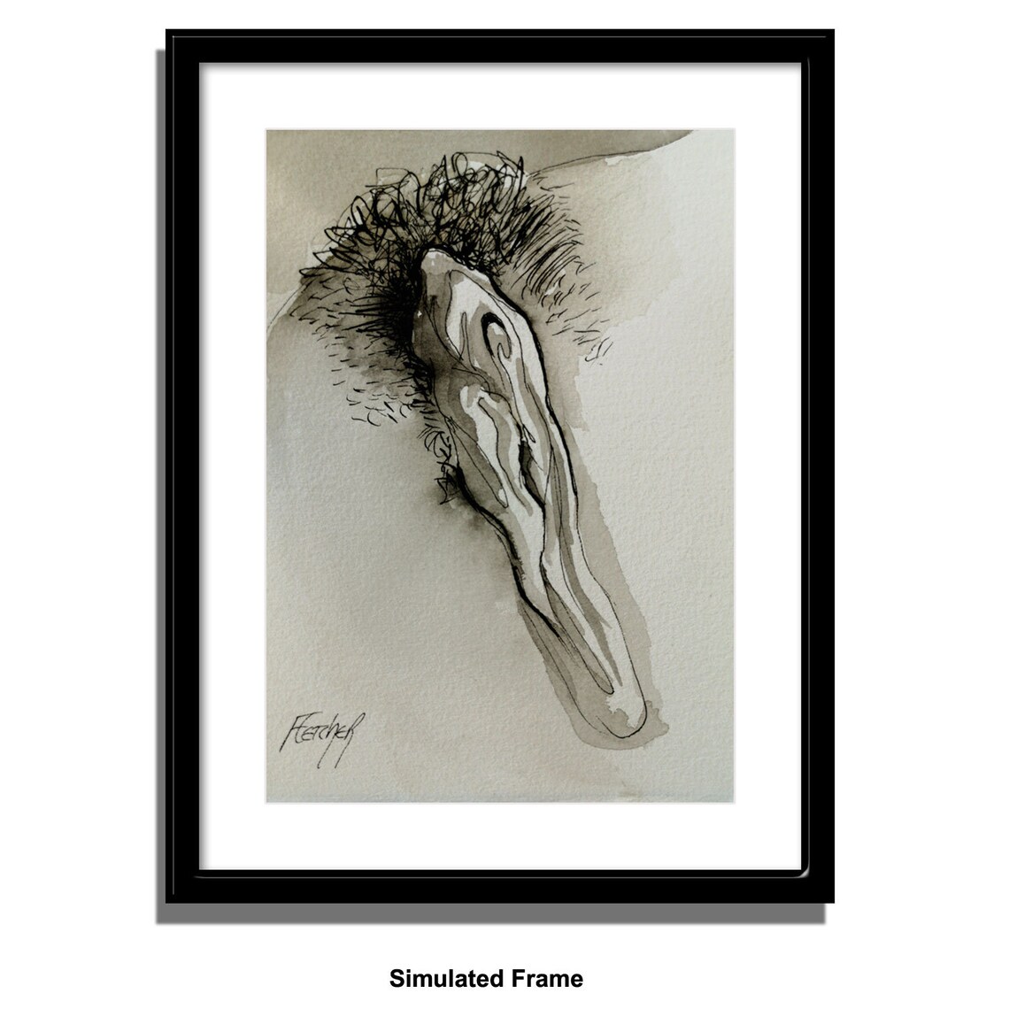 Original Yoni and Vulva Art Drawings Vagina Drawing in Pen and Ink Etsy