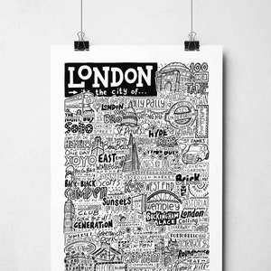 London Wall Art | I Love LDN | Landmarks Travel Typography Gallery Wall Print poster