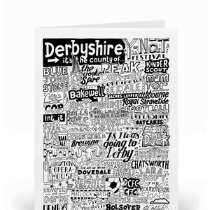 Tarjeta de felicitación de Derbyshire Regalos de cumpleaños de Derby