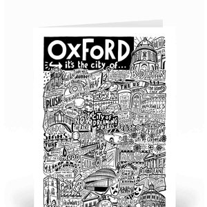 de voeux d'Oxford | J'aime l'illustration d'Oxford | Voyage au Royaume-Uni | Carte de remise des diplômes de l'Université d'Oxford