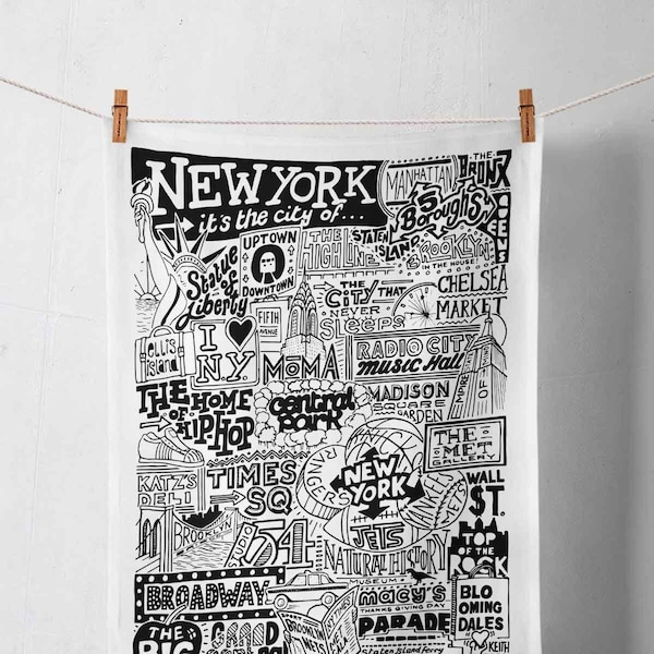 Torchon New York | J'aime les cadeaux de NYC | Cadeaux de vacances de voyage | Cadeau pour les cuisiniers