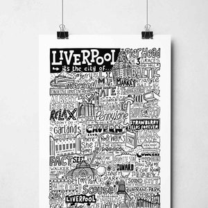 Liverpool Wall Art Print | Scouse Gifts | Liverpool Typography Poster | Merseyside Travel Print