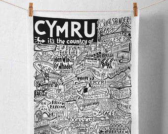 Pano de prato Cymru: presentes do País de Gales, fabricado no Reino Unido