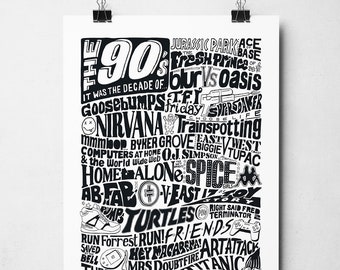 90s Nostalgia Art Print: Pop Culture Throwback