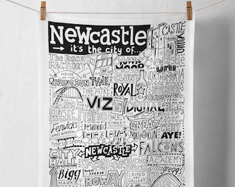 Torchon Newcastle : cadeau d'ustensiles de cuisine en coton Geordie