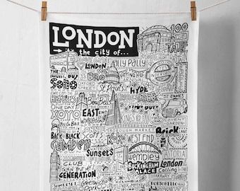 London Tea Towel | London Gift | New Home Gift | Kitchenware Gifts | Gift for Cooks | Foodie Gifts | UK Travel Vacation Gifts