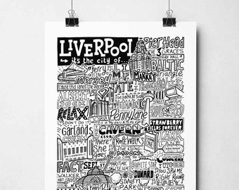 Liverpool Wall Art Print | Scouse Gifts | Liverpool Typography Poster | Merseyside Travel Print