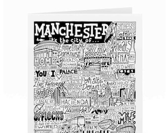 Manchester hälsningskort Manc födelsedagspresenter