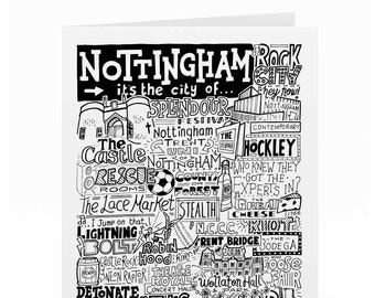 Nottingham Greetings Card Notts Birthday Gifts