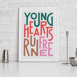 Young Hearts Run Free | Song Lyric Wall Art Print | Love Song Music Poster | Disco Music Print | Gallery Wall Artwork