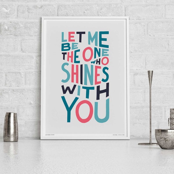 Slide Away Lyric Art Print: Indie Britpop Typography