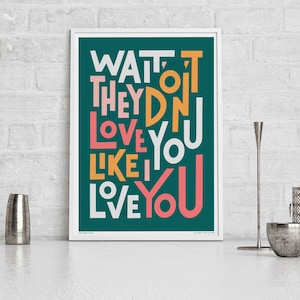 Maps Song Lyric Wall Art Print | Je t'aime affiche de musique | Art mural typographie moderne | Cadeau pour partenaire | Rock indépendant Poster