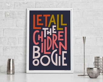 Gicléedruk Starman Lyrics: poster boogiemuziek voor kinderen