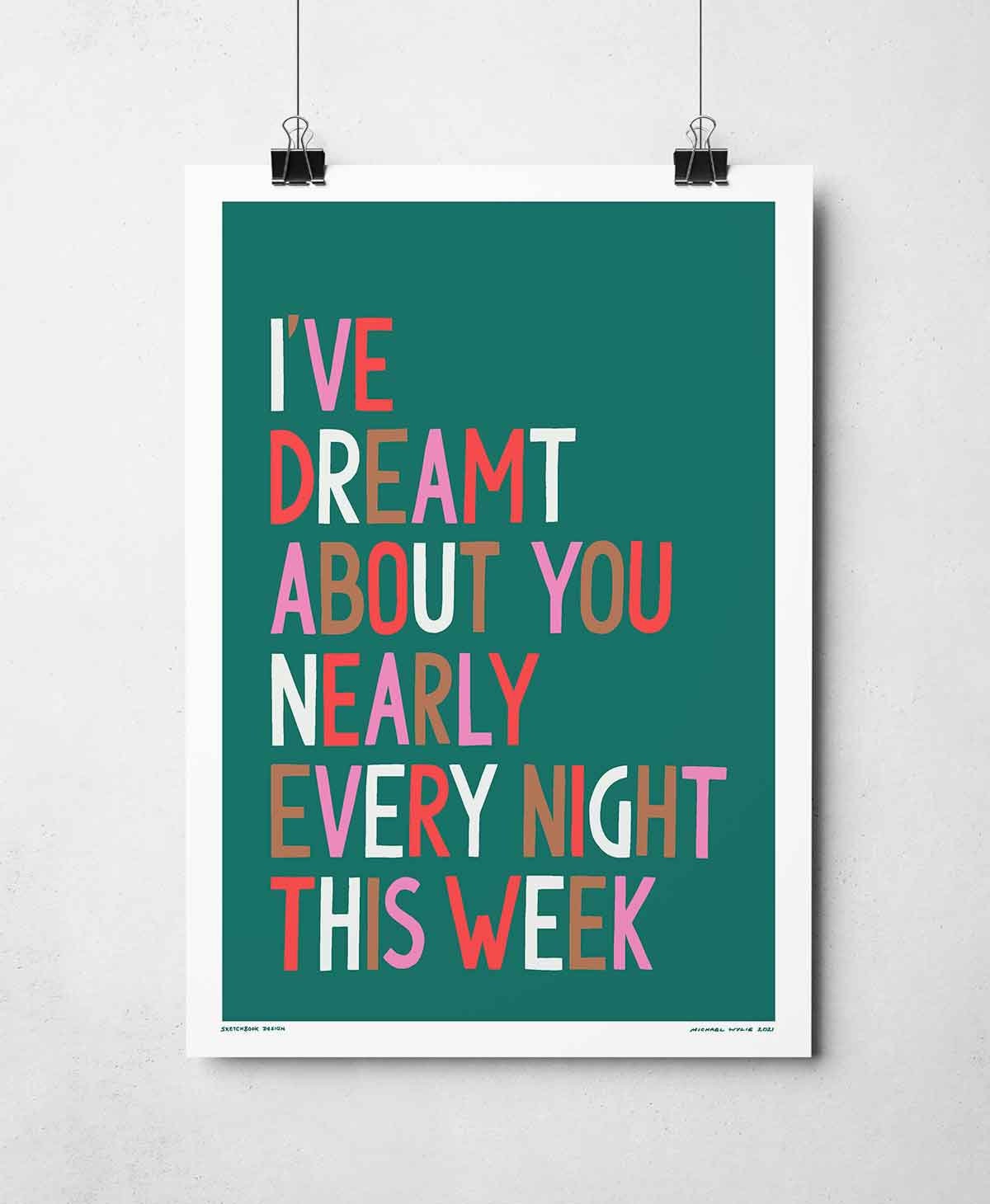 I've Dreamt About You Print Song Lyric Quote Poster | Etsy