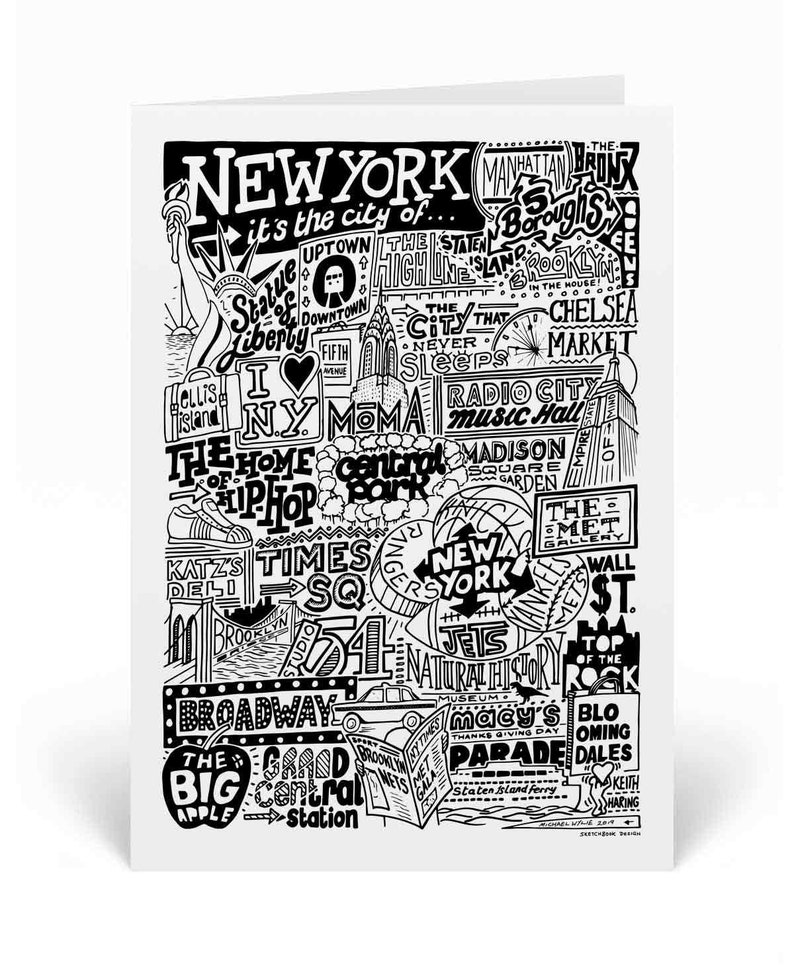 New York Greetings Card NYC Birthday Gifts Etsy
