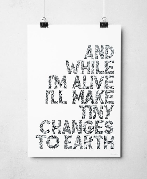 Frightened Rabbit Heads Roll Off Typography Print