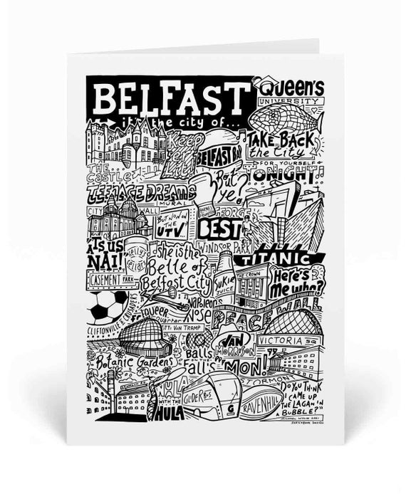 Belfast Greetings Card Northern Irish Birthday Gifts