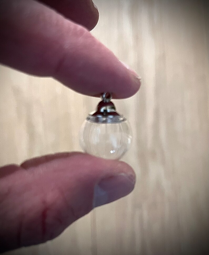 Screw Top Clear Glass Globe Charm Locket and Chain DIY Etsy