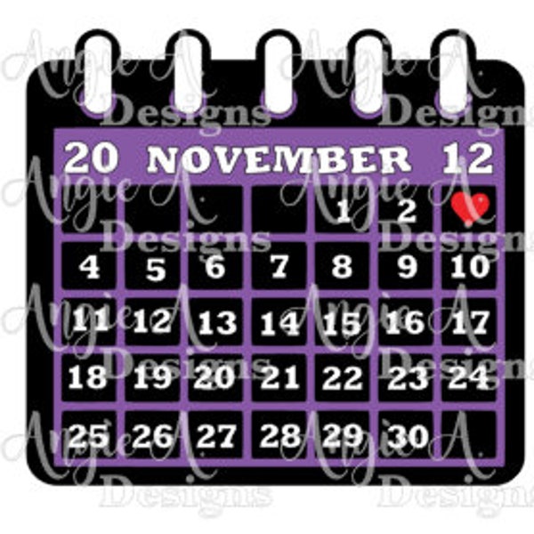 Calendar SVG - Zindee Keychain 3" Planner shape