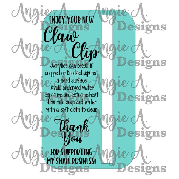 Claw Clip Care Card - LARGE (DIGITAL FILE)