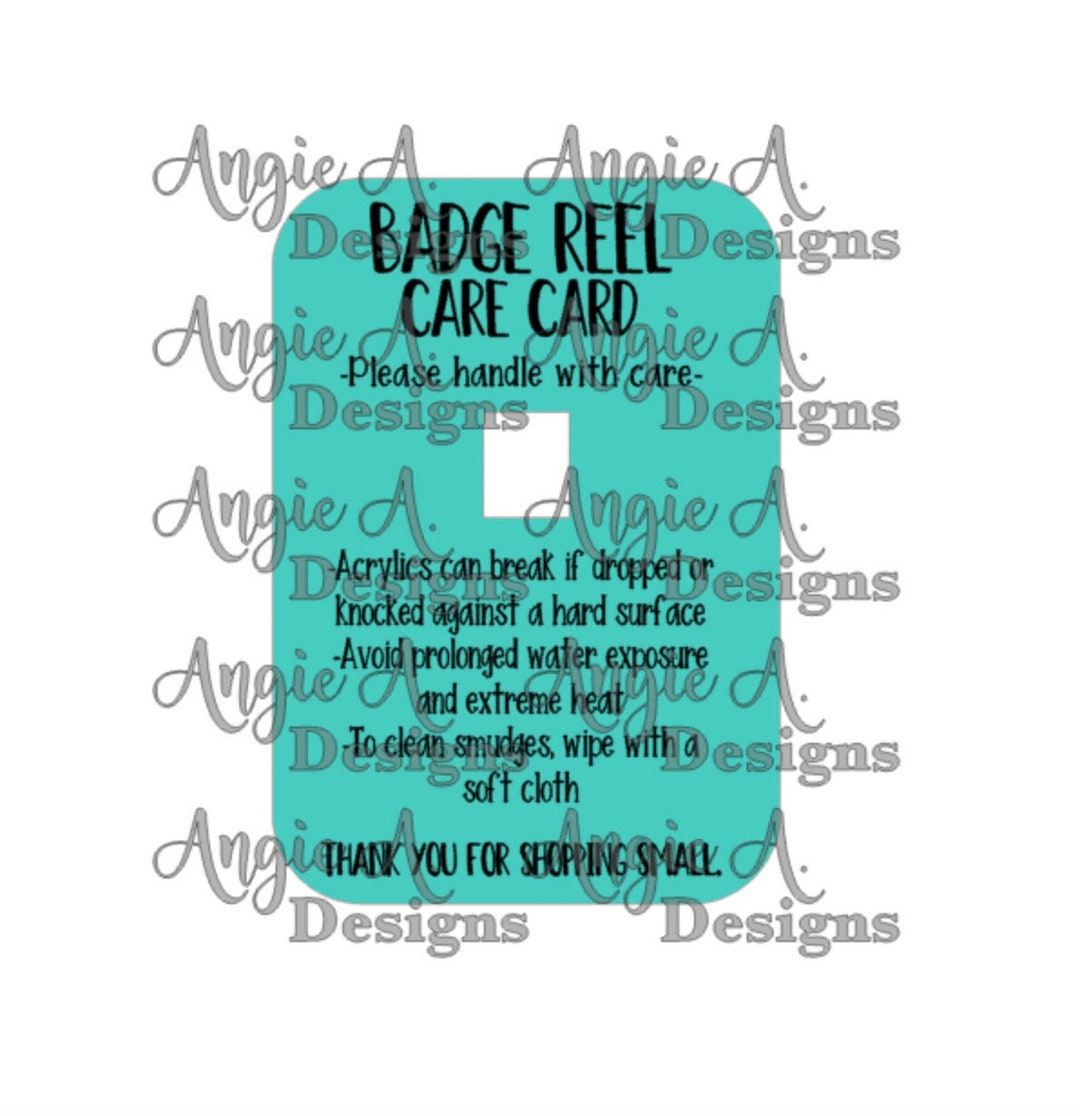 Badge Reel Care Card SVG With And Without Hole Etsy Badge reel care card svg with and without hole etsy