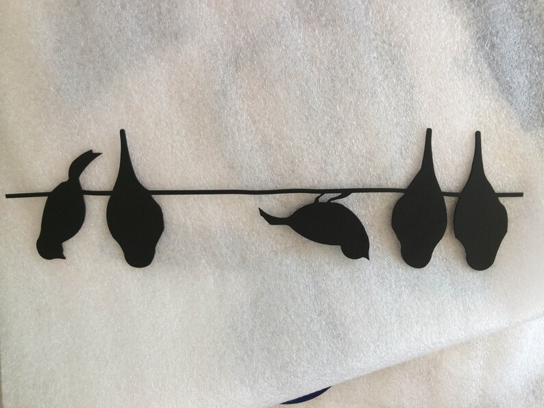 Birds On A Wire Metal Wall Art in Black Etsy