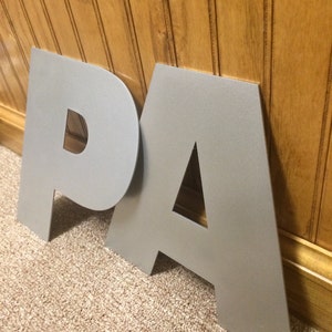 Medium Sized 1420 Metal Wall Letters, Personalized Home Decor image 2