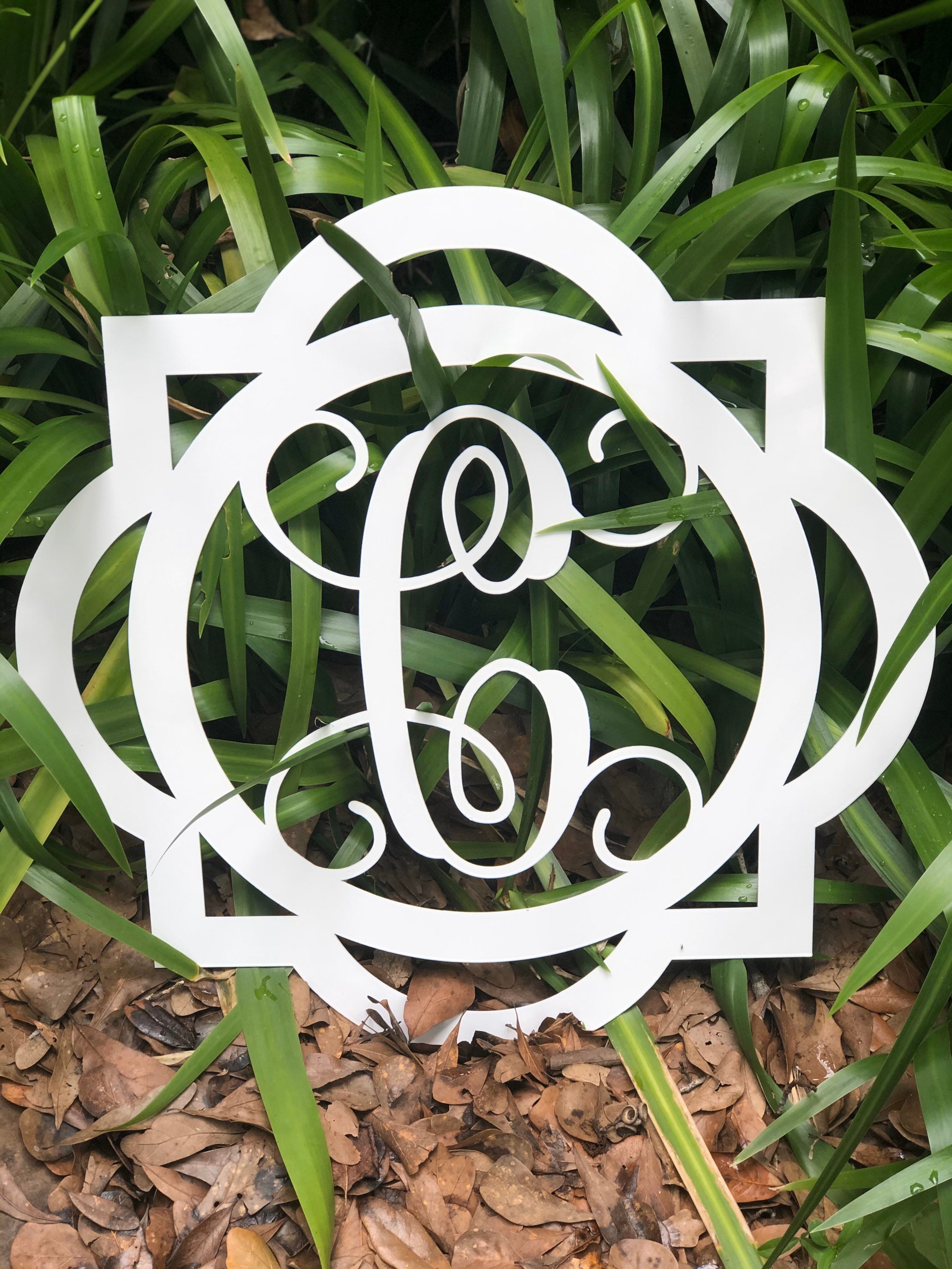Monogrammed Metal Sign [ Quatrefoil Metal Monogram ] - Etsy