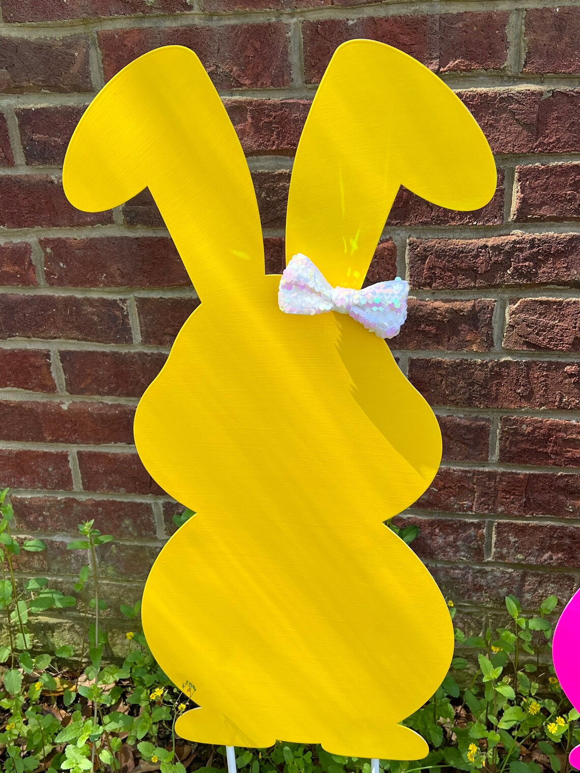 Easter Bunny Yard Stake metal Large Outdoor Easter Etsy
