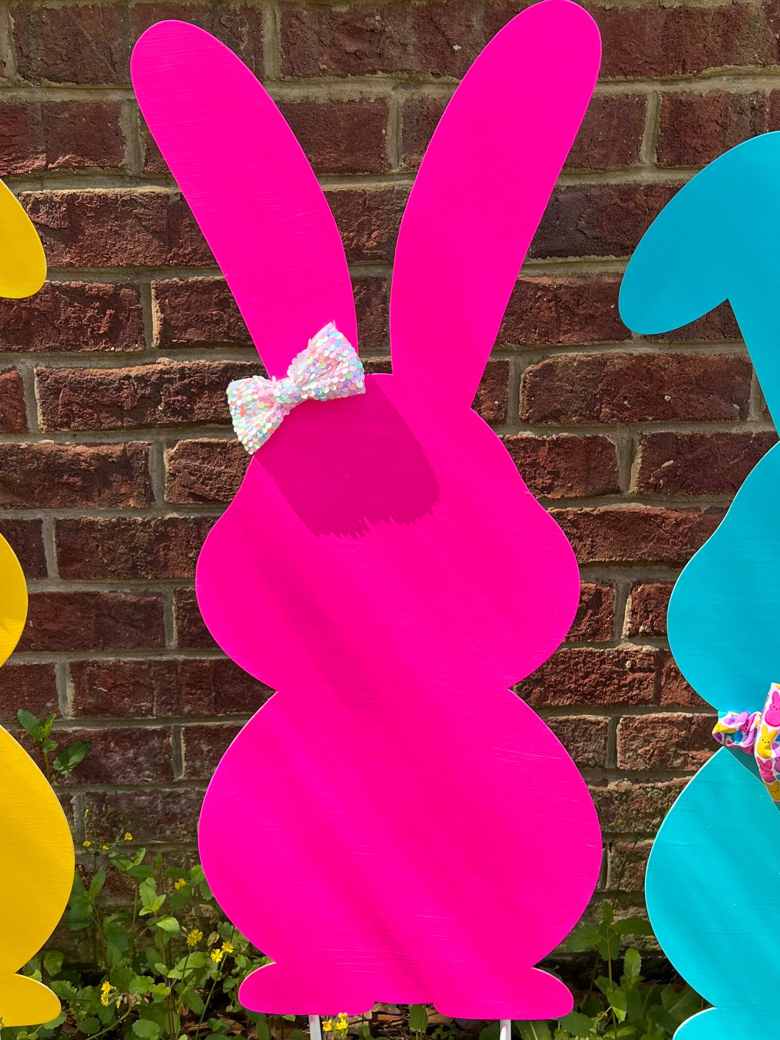 Easter Bunny Yard Stake metal Large Outdoor Easter Etsy