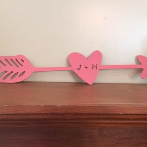 Arrow with Heart Metal Wall ArtPersonalized Home Decor