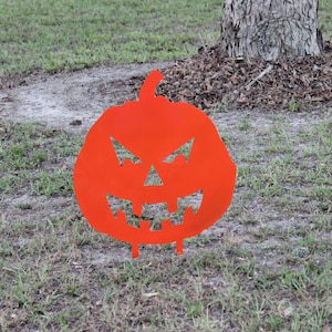 Scary Pumpkin Yard Stake