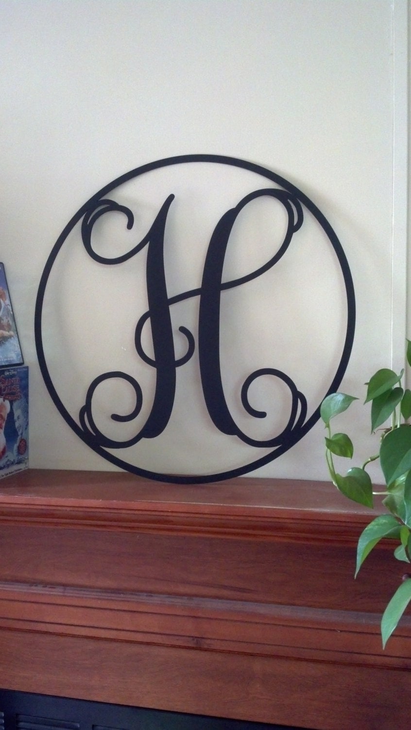 Single Letter Metal Monogram Wall Art Etsy