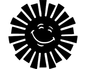 Metal Happy Sun Pool Sign LARGE, Black {Indoor/Outdoor}, Spring, Summer, Pool Deck, Best Seller, Ready to Ship