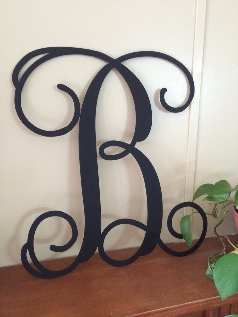 Single Letter Metal Monogram Wall Art Etsy