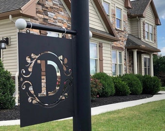 Metal Monogram Garden Flag, Personalized Gift, Gift for Couple, Gift for Her, Housewarming Gift, Christmas Gift, Unique Gift, Hostess Gift