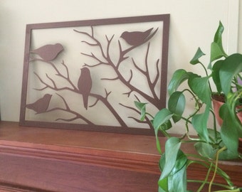 Birds on A Branch Metal Art, Home Decor, Bird Art