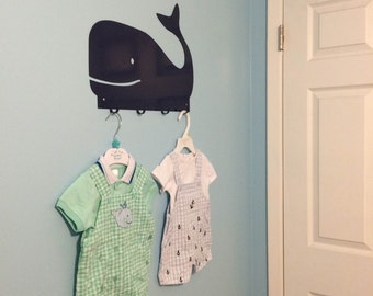 Whale Wall Hook, Metal Hat Hook, Nursery Wall Decor, Nautical Nursery,  Children's Room, Baby Gift 