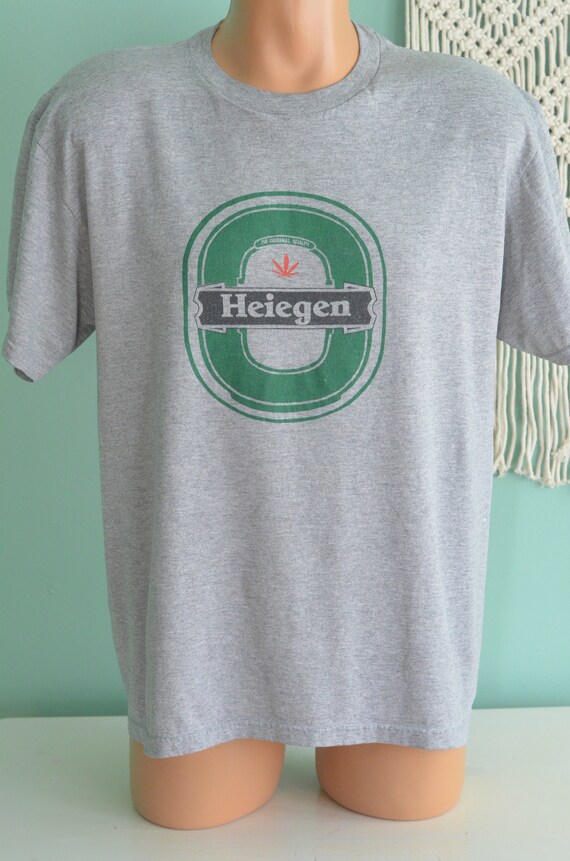 Vintage 00s Y2K T-Shirt Heineken Parody Heiegen/ … - image 2