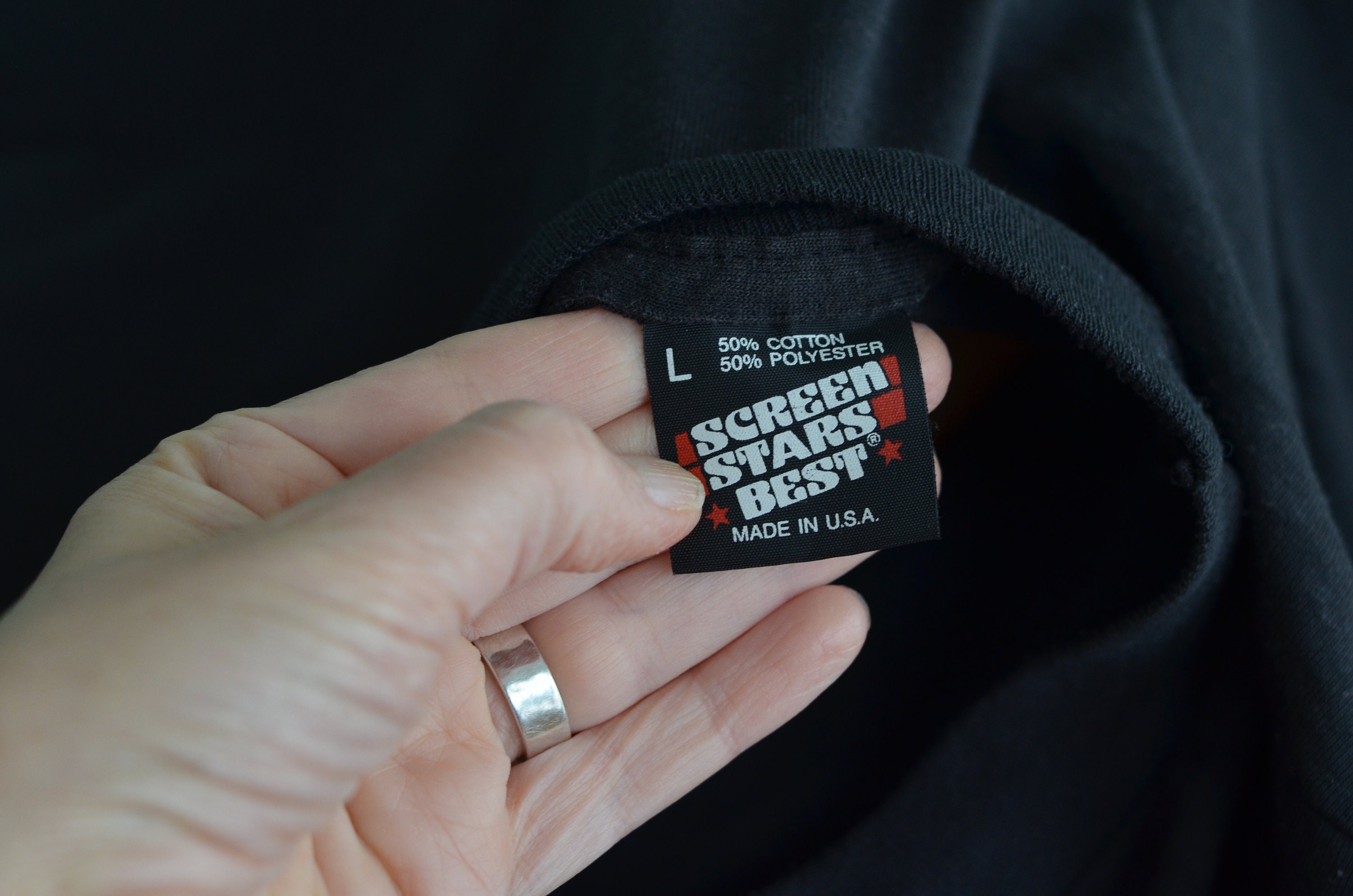 Vintage 80s T-Shirt Helmet Laws Suck... Any Questions Motorcycles 