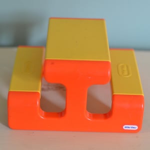 Vintage 80s Little Tikes DOLLHOUSE SIZE Picnic Table/Bench Pretend Play