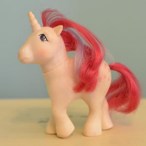 Vintage 80er Jahre My Little Pony MLP G1 Moondancer Einhorn Hasbro Weiß mit Sternen