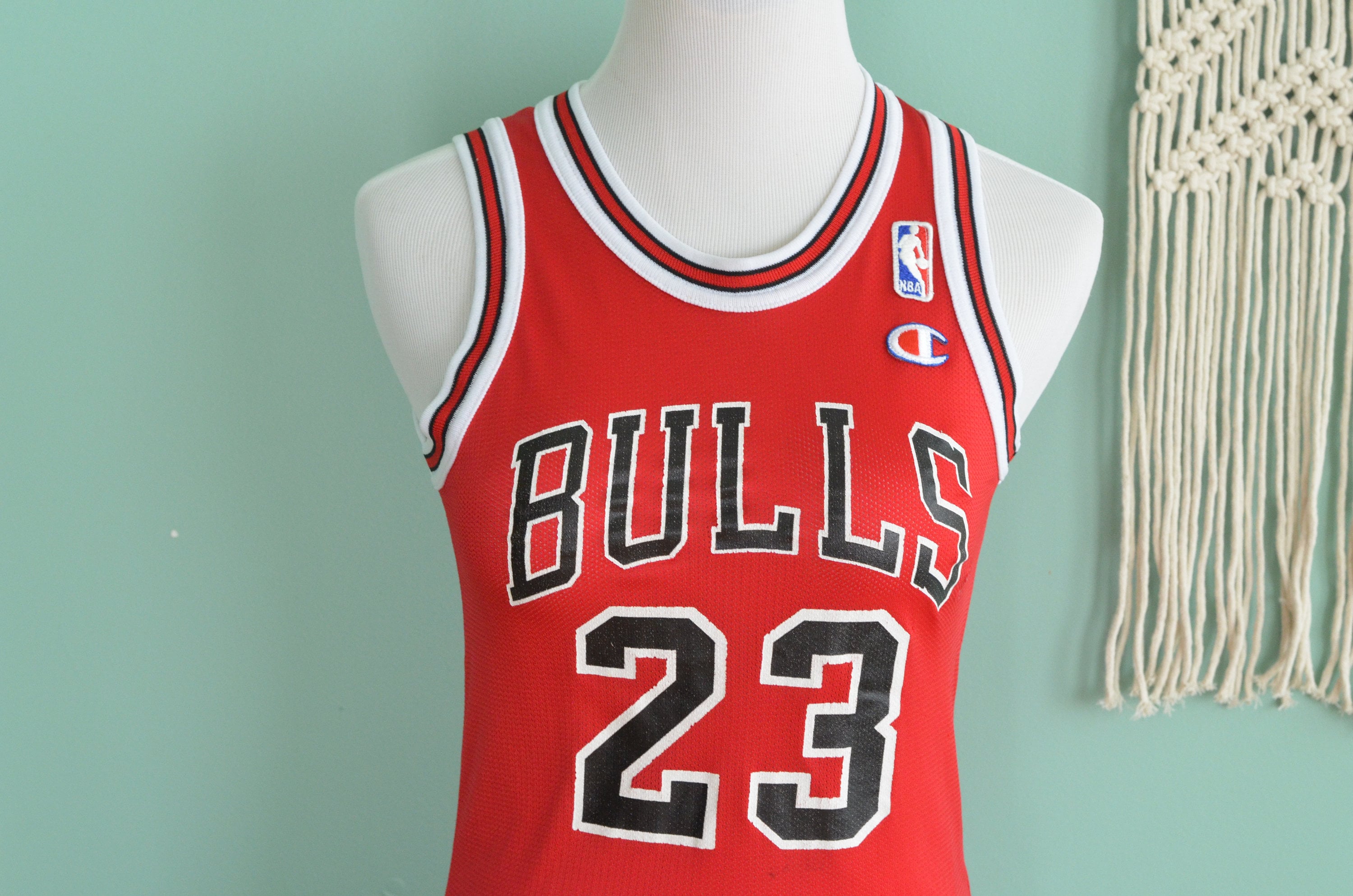 Shorts Chicago Bulls basketball Jersey Champion NBA Red White Sport Vintage  XS