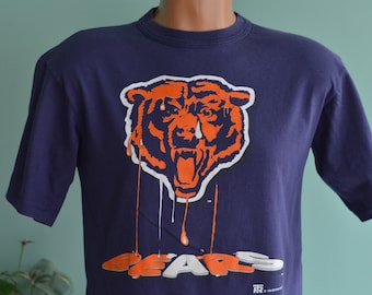 Vintage 90s T-Shirt Chicago Bears NFL Football Da Bears Youth Large (14-16) Blue Tee