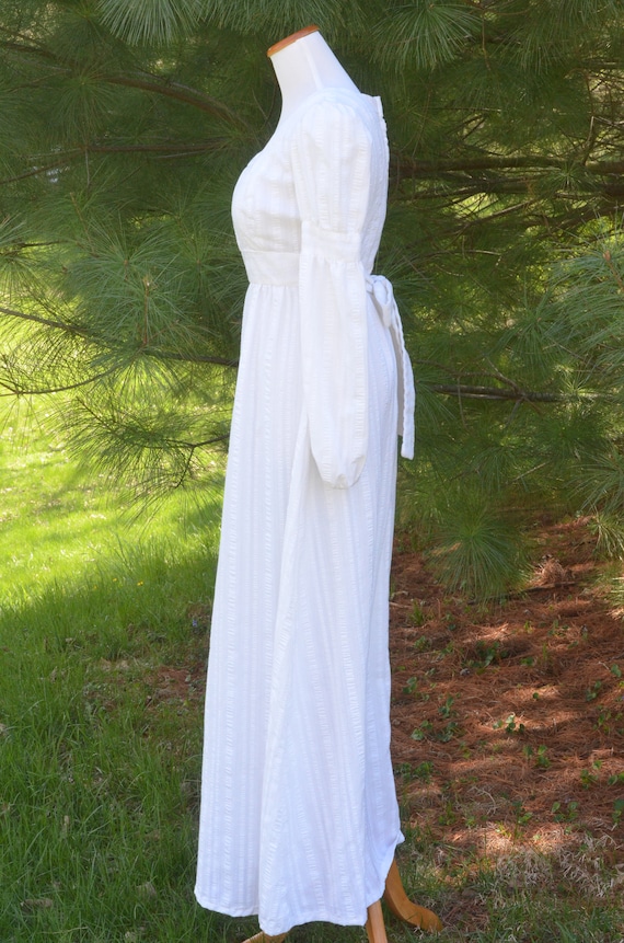 Vintage 70s Peasant Prairie Dress Wedding Boho Hi… - image 4