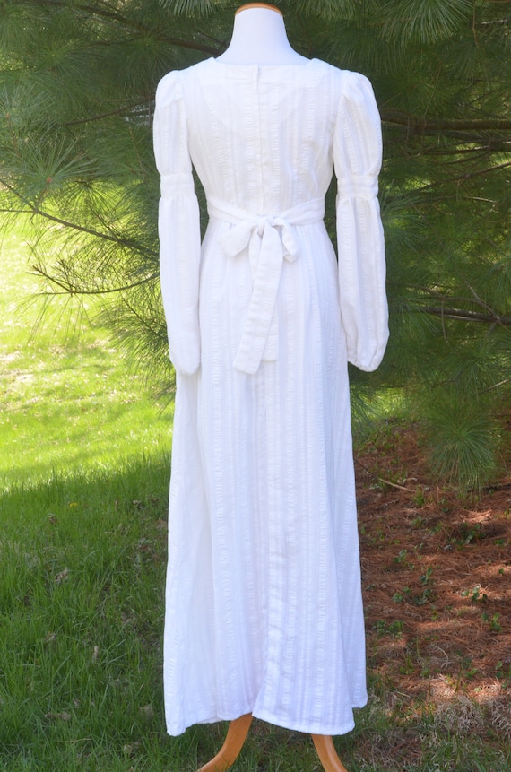 Vintage 70s Peasant Prairie Dress Wedding Boho Hi… - image 5