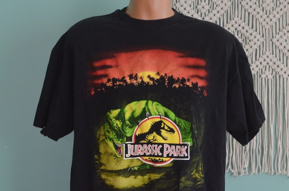 Vintage 90s T-shirt Jurassic Park Movie T-rex Dinosaur Steven - Etsy